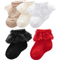 Cute Infant Baby Cotton Socks With Lace Ruffles Girls Ankle Socks Kids Frilly Socks For Children Girls Princess Style