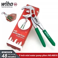 wiha NO.46810 Mini Multifunctional Water Pump Pliers 5 inch Single Hand Precision Pipe Pliers 5 Quick Adjustment Positions