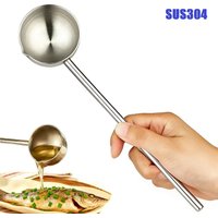 Long-Handled 304 Stainless Steel Hot Oil Spoon for Soup Serving Seasoning Mini Kitchen Oil Pouring And Drizzling Spoon