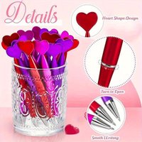 12PCS Heart Shape Pens Black Gel Ink Rollerball Pens for Office School Supplies Gift Kids Ballpoint Pens,Office,Party Gifts