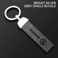 Genuine Leather Car Keychain Men Women Keyring Gift For Skoda Octavia 2 A5 A7 Superb Rapid Yeti Kodiaq Fabia A7 2022 Accessories