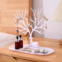 Jewelry Display Stand Tray Tree Storage Racks Holder Make Up Decor Earrings Necklaces Rings Jewelry Boxes Case Desktop Organizer