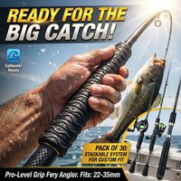30 Pack Reusable Stackable Fishing Rod Grip Enhancers-Friction Bands Suitable for 22-35mm Rod Handles, Insulated Rod Handle Wrap