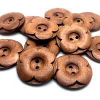 20PCS/Pack 30mm Retro Floral Shape 2 Hole DIY Wood Button For Clothing Scarf Sewing Accessories Wooden Crafts CJCYNK339