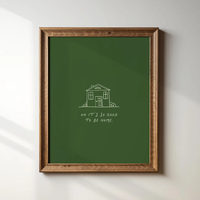 Green Good To Be Home Print: Trendy Wall Art, Digital Downloads, Art Print, Gift Idea, Aesthetic