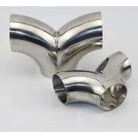 19-89mm Pipe OD Butt Welding Y-Shaped Elbow 3 Way SUS 304 Stainless Sanitary Fitting Spliter Homebrew Beer Wine