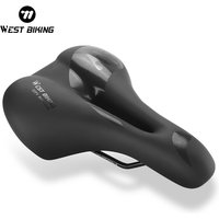 WEST BIKING Soft Bicycle Saddle Thicken Comfortable Hollow Cycling Cushion PU Waterproof MTB Road Bike Seat Bike Accessories