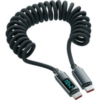 240W 5A USB C Fast Charging Cable Elbow Stretch Spring Data Cord For iPhone Samsung Xiaomi Huawei Phone Car Charge Type C Cable