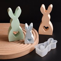 1/2PCS Easter bunny molds resin silicone mold novelties rabbit mold easter SoapPlaster Aromatherapy Handmade Casting MO13