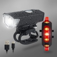 USB LED Rechargeable Set Cycling Light Cycling Accessories Road Bike Front Back Headlight Lamp Flashlight Bike Bicycle Light