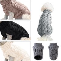 Autumn Winter Pet Dog Sweater Solid Color Warm Soft Twist Knitted Comfortable Apparel for Small Medium Dogs Cats Chihuahua Puppy