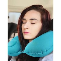 2025 Portable Inflatable U-Shaped Neck Pillow for Travel - Press-Inflatable Protection Pillow with Travel Storage Feature
