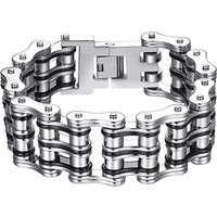 AliExpress Qiaonitu 25mm Punk Black Motorcycle Biker Bracelet Jewelry Men Women Hiphop Gold Silver Color Stainless Steel Bike Bicycle Chain Bracelet