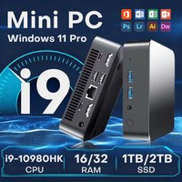 Windows11 Pro Mini PC Protable Gaming i9 10980HK i3-6100 16/32GB RAM WIFI6 BT5.2 4K 1/2TB SSD 1000Mbps Mini Gamer Computer PC