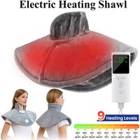 Electric Neck Massager Vibration Shawl 9 Levels Hot Compress Neck Winter Warm Back Tool Relax Brace Multi Functional Heating Pad