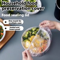 400Pcs Disposable Plastic Food Wrap Refrigerator Fresh-Keeping Cover Plastic Wrap Durable Elastic Food Bowls Lids Reusable