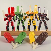 2-in-1 Ice cream deformation robot for image jar mecha creative warrior model deformation educational toys for children gifts