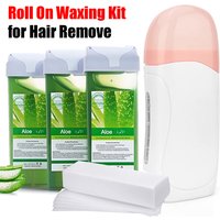 2026 3-in-1 Roll on Waxing Kit with Cartridges Strips Soft Wax Heater Hair Removal Wax / Wax Strips For Smooth Skin Unisex