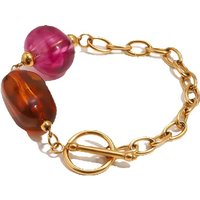 E.B.belle Resin Bead OT Toggle Link Bracelet 18K Gold Plated 316L Stainless Steel Bracelets Colorful Fashion Summer Jewelry Gift