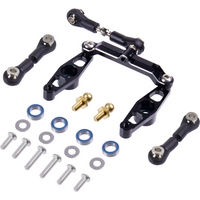 1/10 RC Car Alu Alloy Ball Bearing Crank Steering Arms Set with Tie Rod Steering Assembly for Tamiya TT-02 TT-02D TT-02E TT02-B