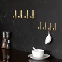 2pcs Brass Wall Mounted Coat Rack Gold Retro Robe Hooks Clothes Door Hanger Kitchen Bathroom Cabinet Towel Storage Hangers