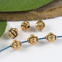 30pcs 8mm Dark Gold-tone Pumpkin Spacer Beads H1981