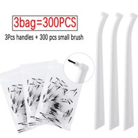300 PCS Dental Replaceable Applicator Tips with Micro Brush Handles for Etchants Adhesives and Sealants