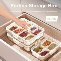 8 Grid Snack Box Container Portable Travel Charcuterie Board with Lid, Refrigerator Food Storage Box, Snack Organizer
