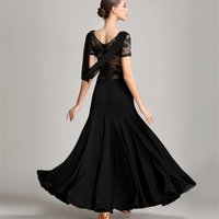 Professional Cheap Elegent Sexy Red Black Long Women Dress Ballroom Dance Dress