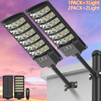 2/1 szt. Zewnętrzna lampa uliczna zasilana energią słoneczną, wodoodporna, z czujnikiem ruchu, LED, do oświetlenia parkingów.