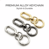2-60pcs Metal Swivel Snap Hooks Double Opening Clasp Clips with Key Rings Heavy Duty Spring Key Chain Clips for Bag Accessory