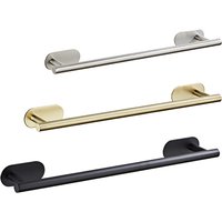 40cm 50cm Stainless Steel Bathroom Towel Rack Self Adhesive Wall-Mounted Bathroom Accessories Balcony Towel Clothes Shelf Hanger