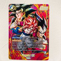 DIY Dragon Ball Gogeta: GT FB09-123 English Version Gold Foil Texture Flash Card Perfect Condition Classic Anime Collectible TCG