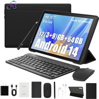 URAO Android 14 Tablet 10 Inch 12GB RAM 64GB ROM Expandable 1TB Widevine L1 5000mAh Stylus Keyboard Mouse Headphones Case Set