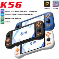 NEW Handheld Game Console K56 5.5'' Touch Screen 50 Emulators for PS1/PSP/DC/SS Android 14 5000mAh WIFI5 Retro Game Player