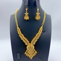 Nigeria 24k Gold Plated Jewelry Set For Women Wedding Dubai Nigerian African Necklace Earrings Jewellery Bridal Sets Party