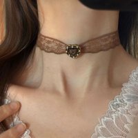 2026 Trendy Vintage Pearls Heart Choker For Women Lace Necklace Clavicle Lady Jewelry Accessories Girl Gift