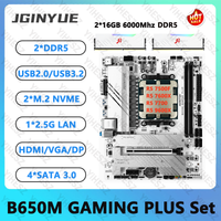 JGINYUE B650M GAMING PLUS Motherboard Kit Ryzen 5 7500F/7600X/9600X R7 7700 CPU And 2*16GB 6000Mhz DDR5 RAM Support SATA3.0