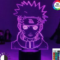 Naruto 3D LED Night Light 16 Color Uzumaki Sasuke Kakashi Anime Lamp Akatsuki for Kids Bedroom Decor Gift