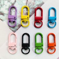 10/50Pcs Colorful Carabiner Clasp Key Chain Lobster Clasps Rotating Keychain Fastener Hooks Metal Snap Hook DIY Crafting Supplie