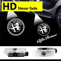 HD For Alfa Romeo 159 Giulietta Stelvio Giulia Mito Brera Accessories Car Led Door Courtesy Logo Projector Lamp Welcome Lights