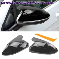 Horn Look Black Rearview Side Mirror cover Caps for Volkswagen VW Golf 7 MK7 MK7.5 GTI R GTE GTD 2013-2020