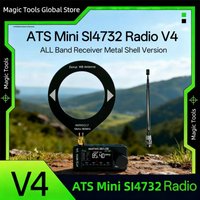 Metal Case AMNVOLT V4 ATS MINI SI4732 DSP Radio All Band FM AM SSB LSB USB with built-in Hi-Z Headphone Amplifier Circuit