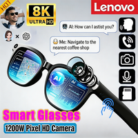 Lenovo HOT 8KCamera AI Smart Glasses Remote Control Touch Voice Assistant Photo Recording Translator Wireless Bluetooth Sunglass