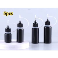 5pcs Squeeze Empty Black PE Dropper Bottles With Needle Caps Plastic Bottle E Liquid Vial Plastic Container