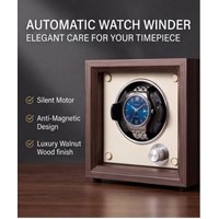 Luxury Walnut Wood Watch Winder Ultra Quiet Motor Anti-Magnetic Automatic Watch Rotator Dustproof Watch Storage Box