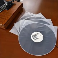 20/50Pack Black Vinyl Record Sleeves Anti-Static LP Inner Protectors 12.04x12.12 Inches Storage Bag