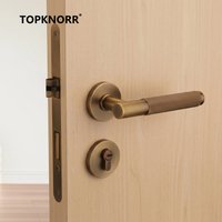 American Style Knurled Door Handle Light Luxury Bedroom Lock Magnetic Silent Grey Black Wood Door Entry Set