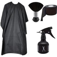 4pcs Professional Hairdresser's Shawl, Neck Brush, Spray Bottle, Disposable Collar Bag Scarf