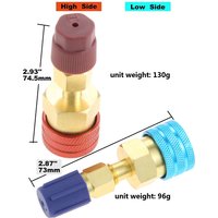 2Pcs R1234YF High/Low Side Quick Couplers Adapter Kit, R1234YF To R134A Conversion Connectors, for A/C Refrigerant Charging Hose